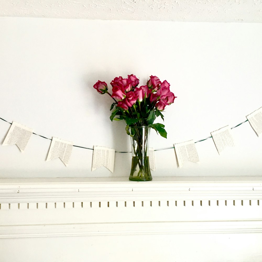 pink rose flowers in vase