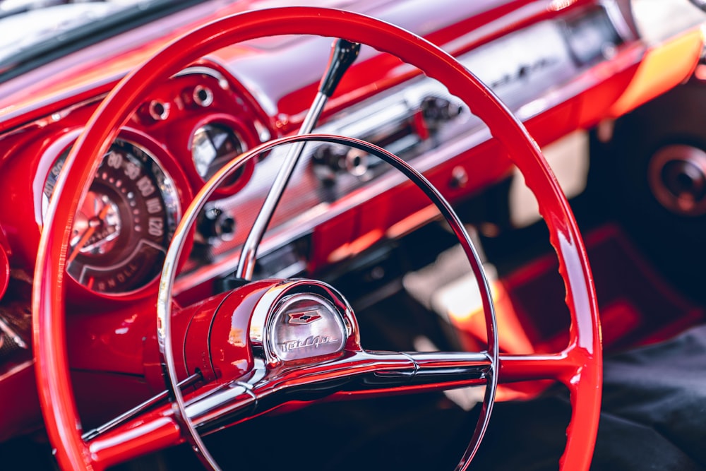 red steering wheel