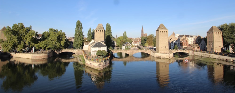 river beside concrete building