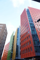 Modern residential buildings with diverse architectural styles in a Latin American city.