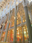 Interior view showing the forest-like columns reaching up to the ceiling.