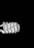 A spiral-shaped, white fluorescent light bulb is shown against a black background, with the light emphasizing its smooth curves.