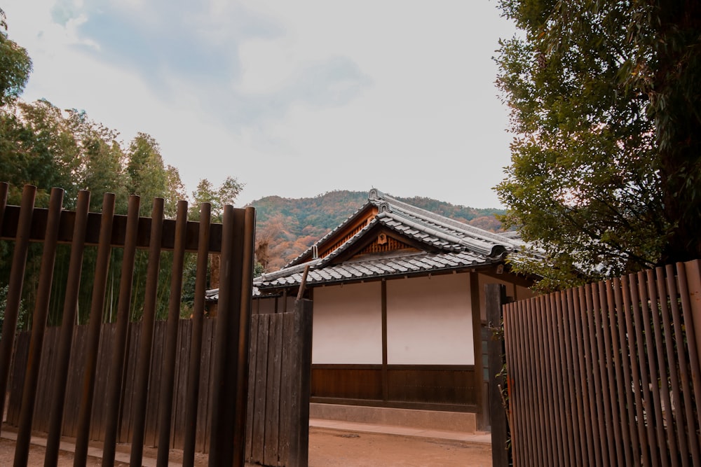 brown and white wooden building