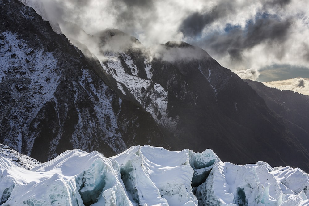 mountain covered in snow