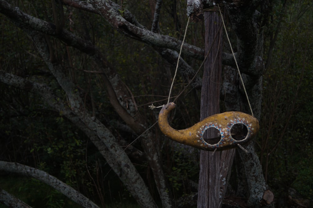 yellow and gray hang decor