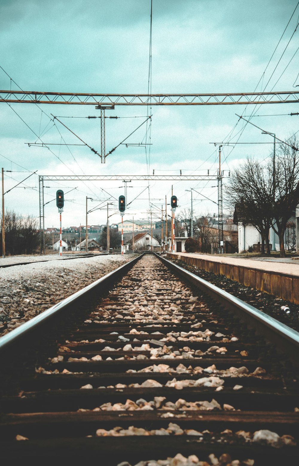 Ferrocarril marrón y negro