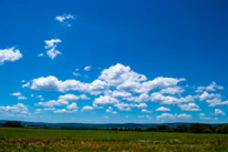 A scenic view of open land ready for sale with clear blue skies.