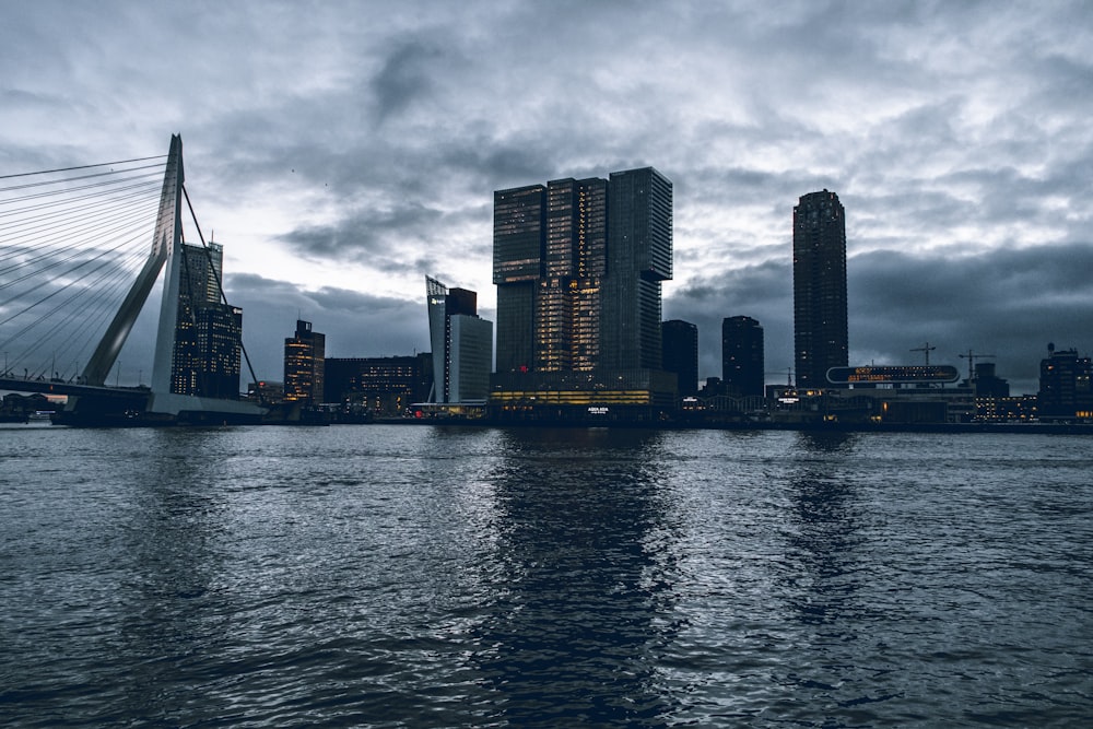 high-rise buildings near body of water