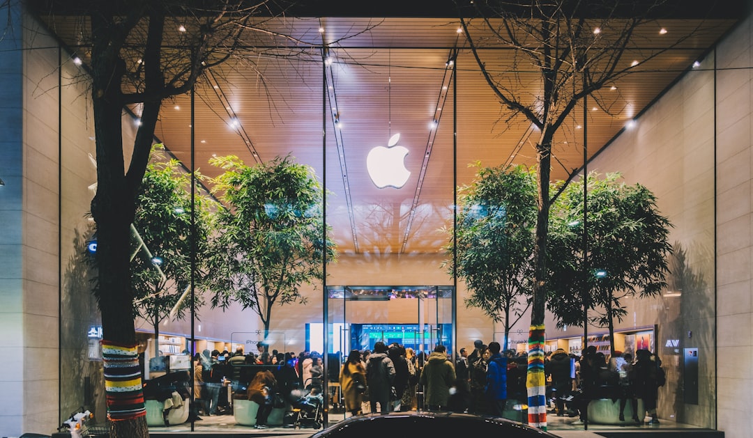 group of people inside Apple store
