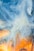 yellow, white, and blue abstract painting