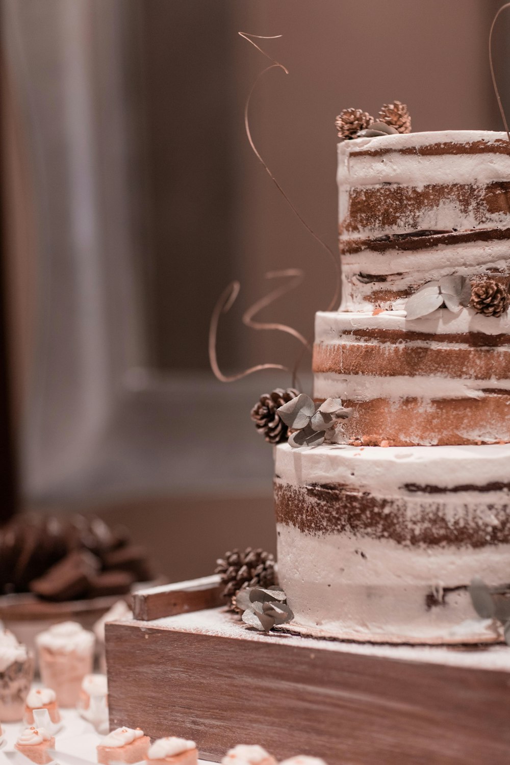 cake with pinecones