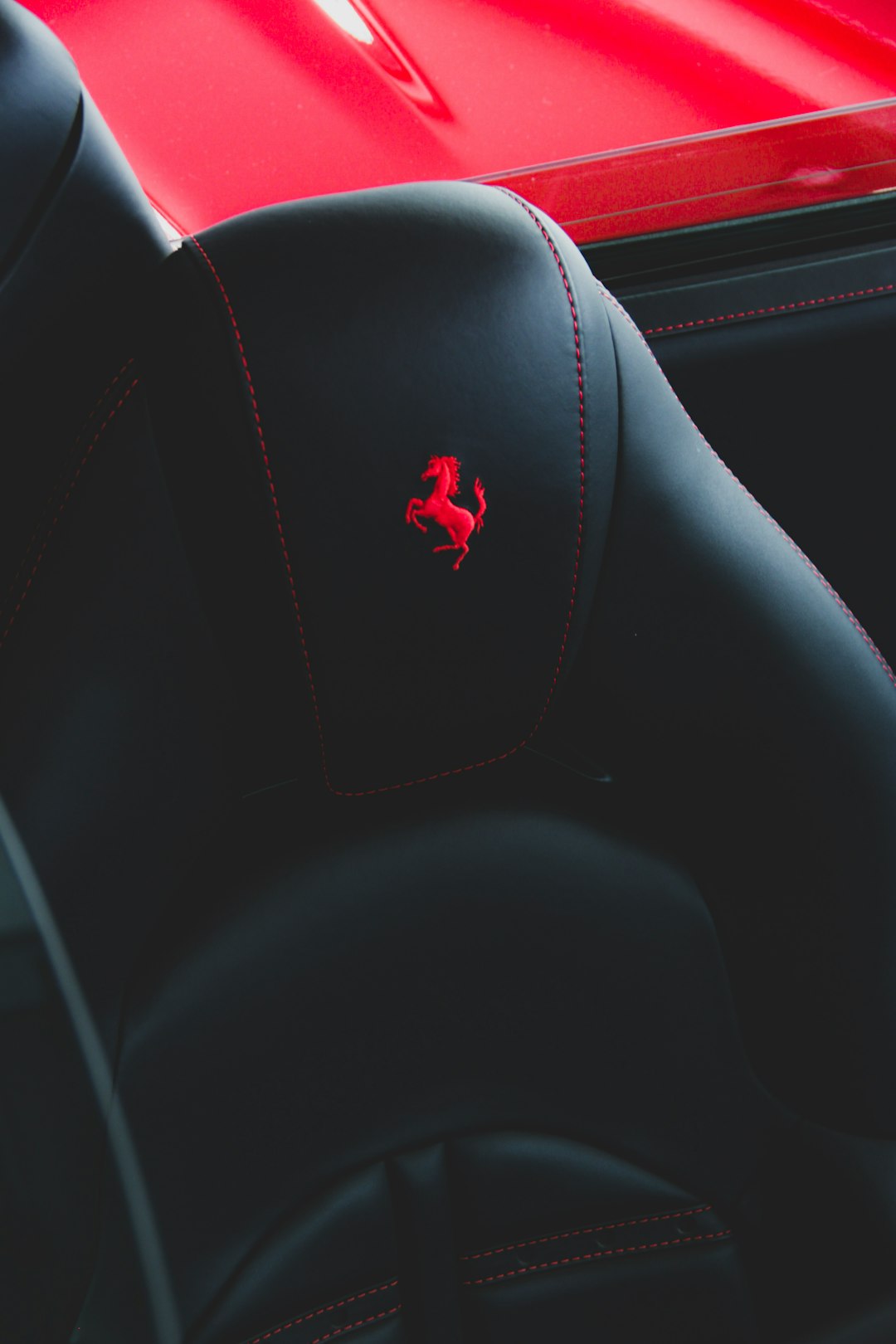 black Ferrari leather seat