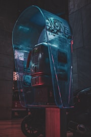 red and gray slot telephone