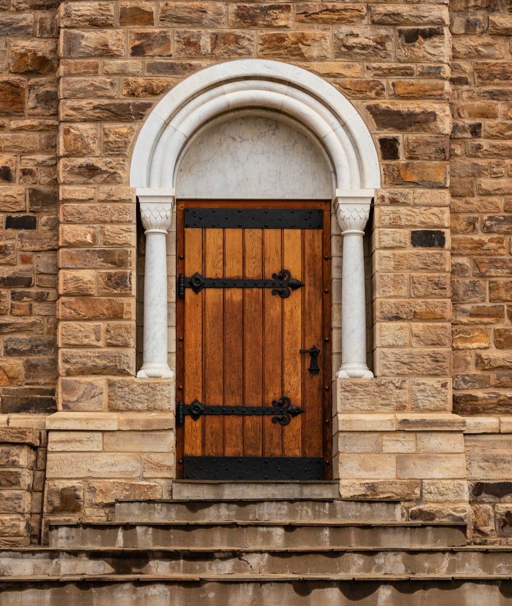 closed brown wooden door