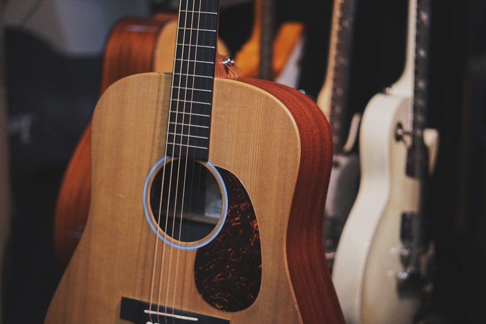 brown acoustic guitar