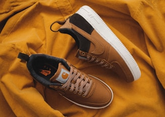 pair of Carhartt x Nike Air Force 1 shoes