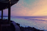 A peaceful outdoor setting with sunset views.