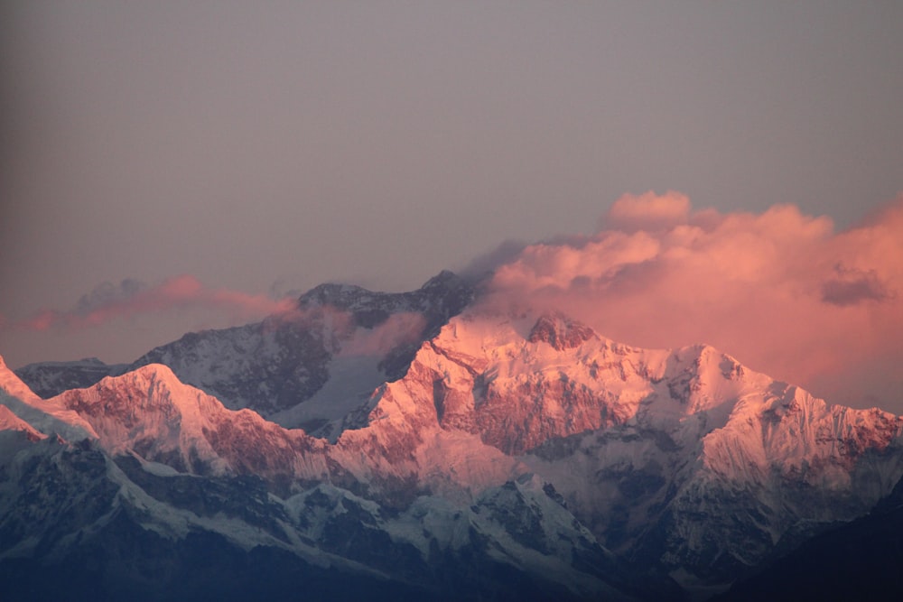 mountain under nimbus clouds