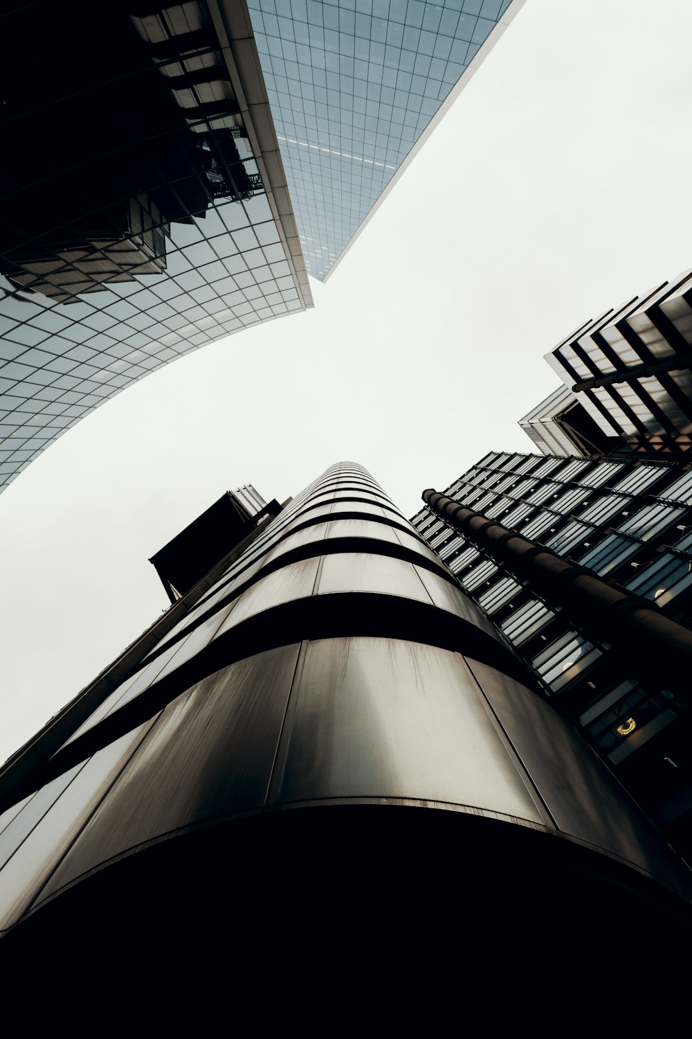 long-angle photography of curtain wall buildings