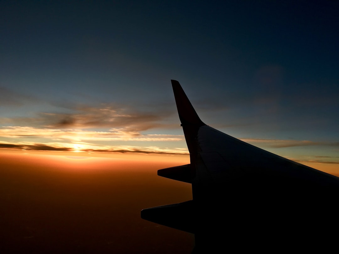 silhouette photo of airliner,