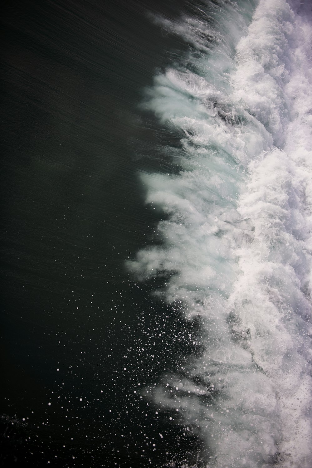 aerial photo of crashing water