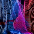 blue, red and pink abstract artwork