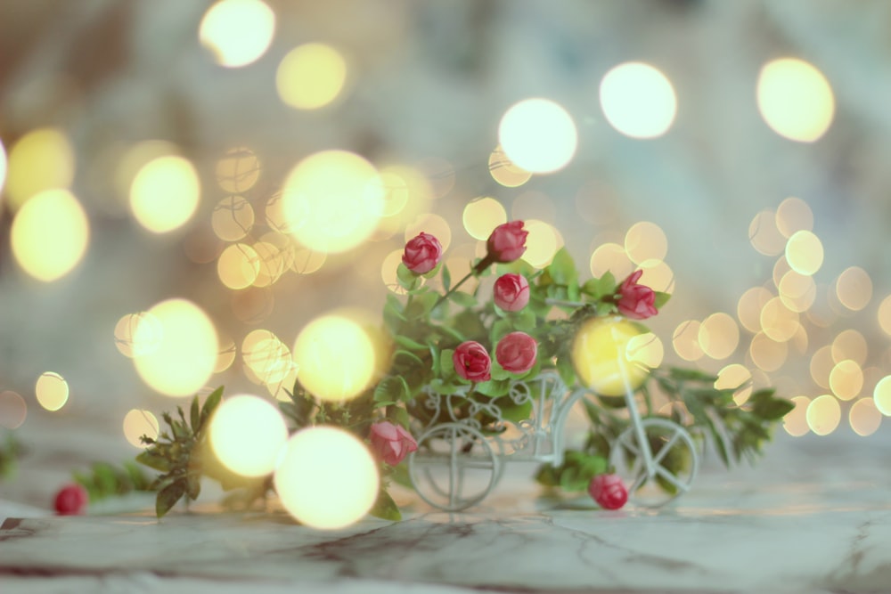 selective focus photography of pink flower bouquet