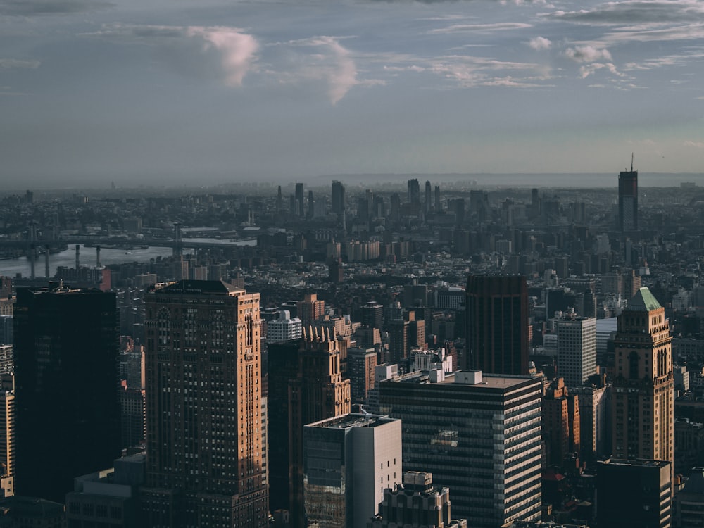 cityscape under grey sky