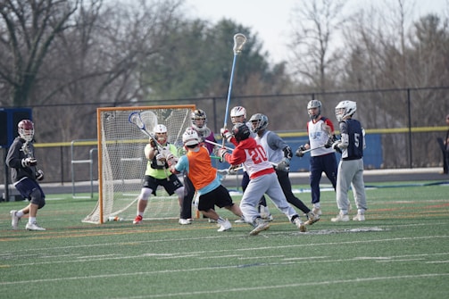 An outdoor scene featuring a team in action during a game.