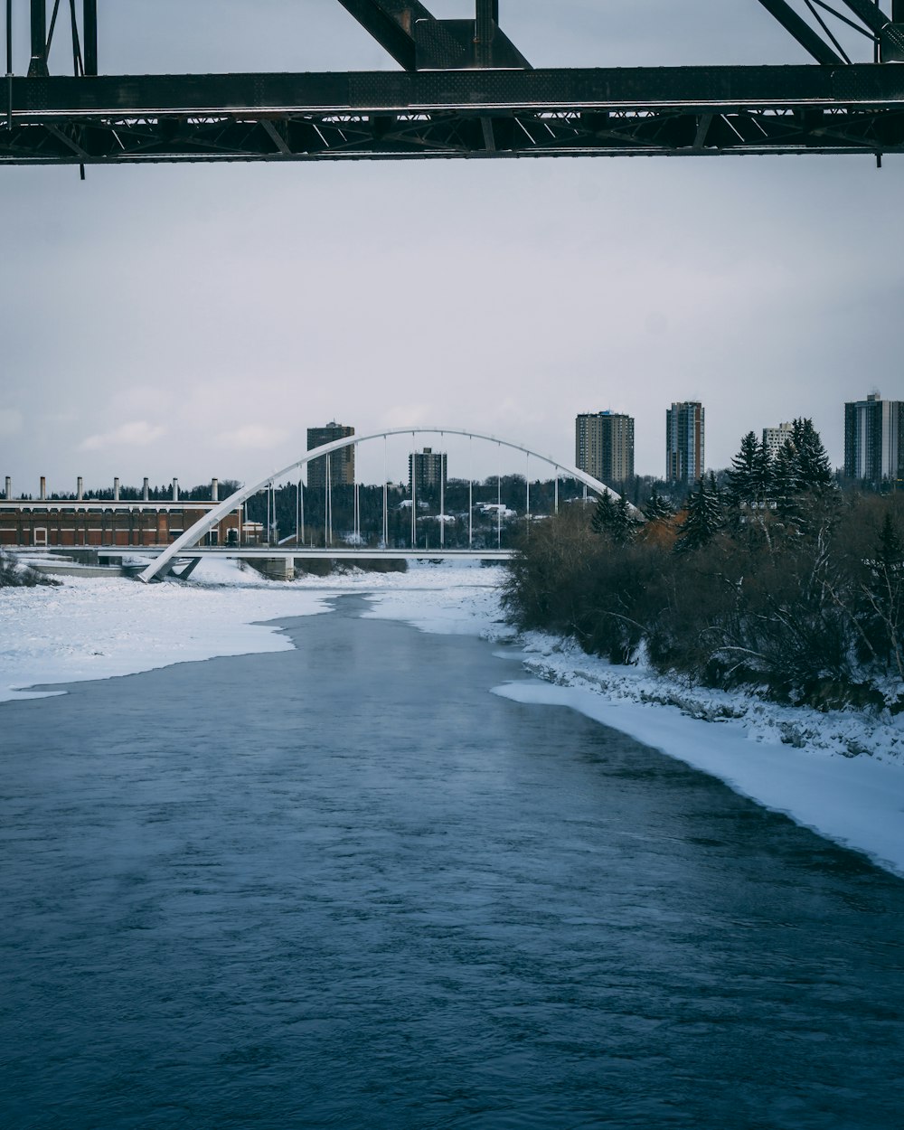 white metal bridge