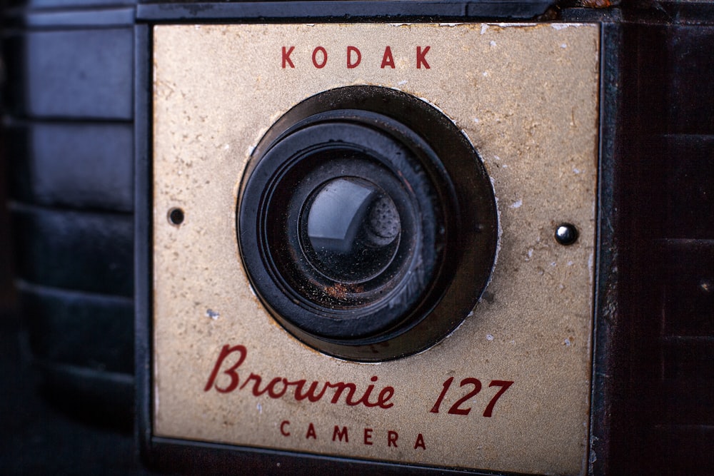 brown Kodak Brownie 127 camera