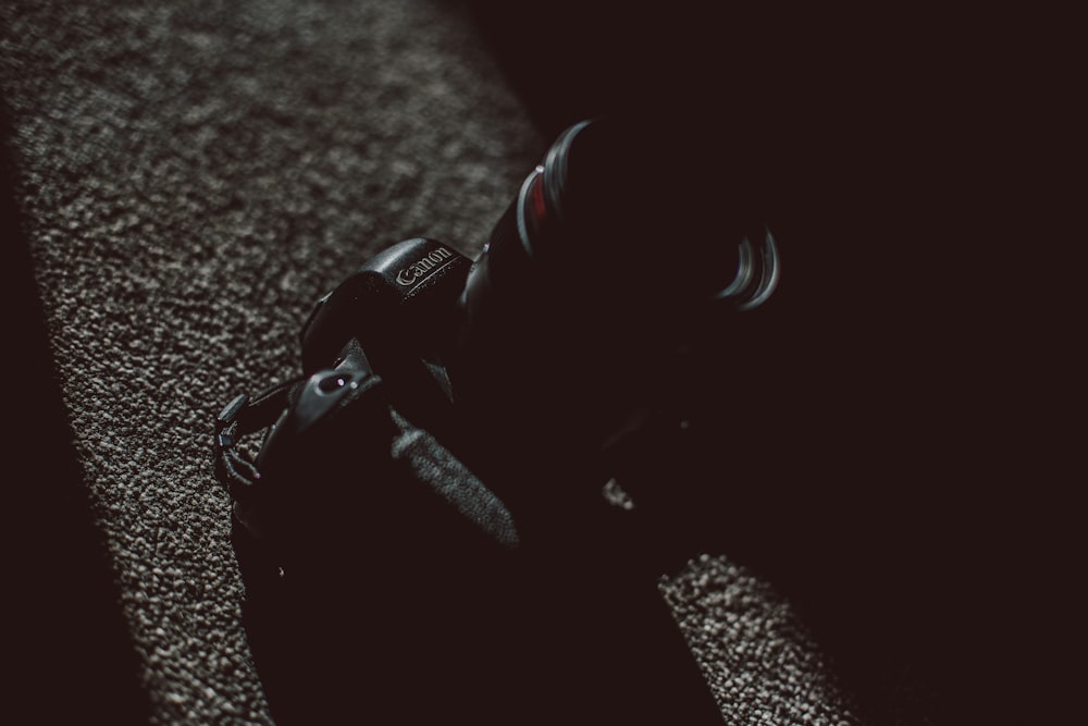 black Canon DSLR camera