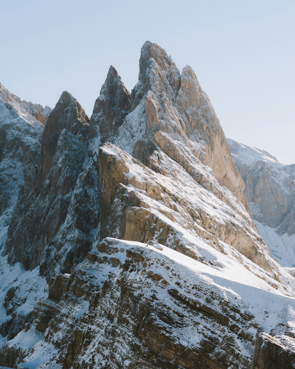 snow covered mountain during daytime\