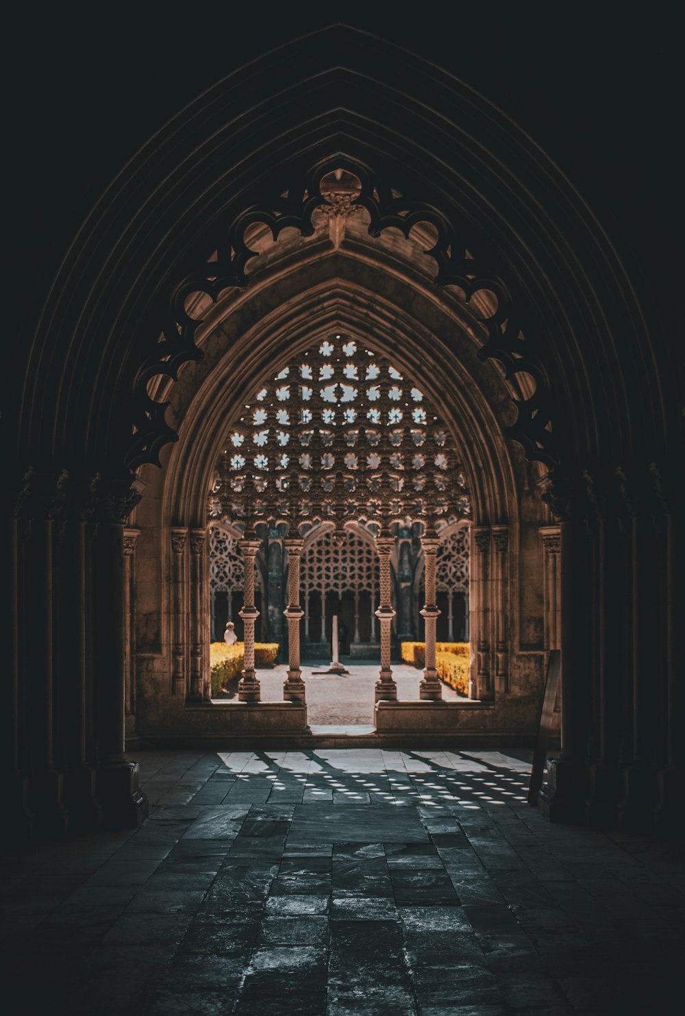 brown wooden arch