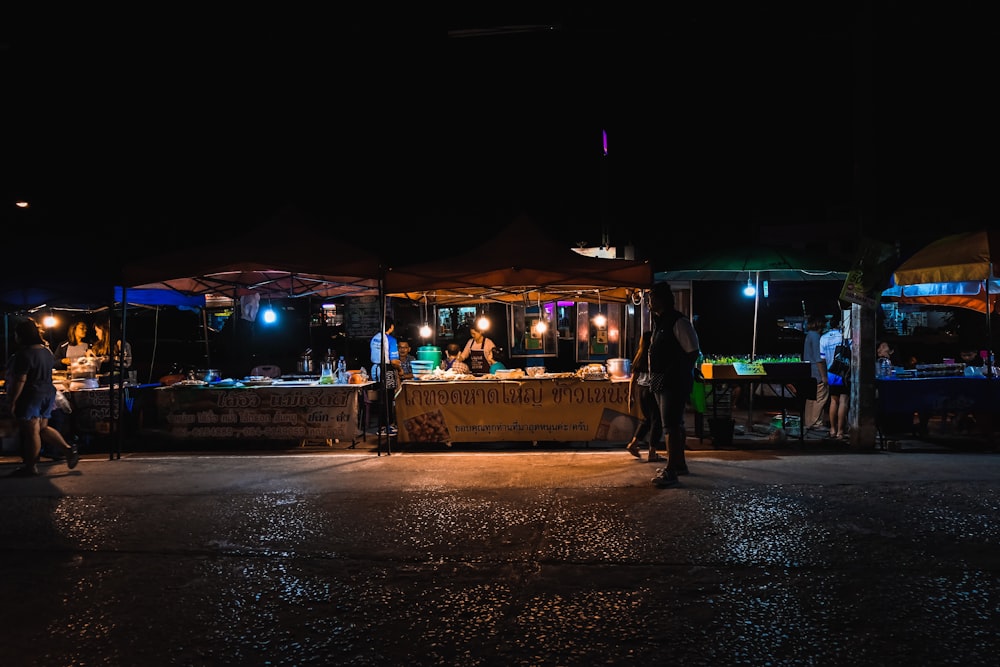 people at night market