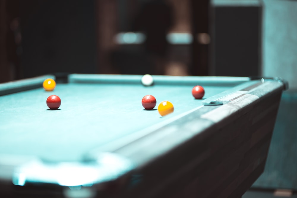 selective focus photography of pool table