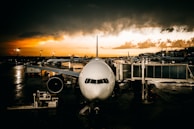 white airliner