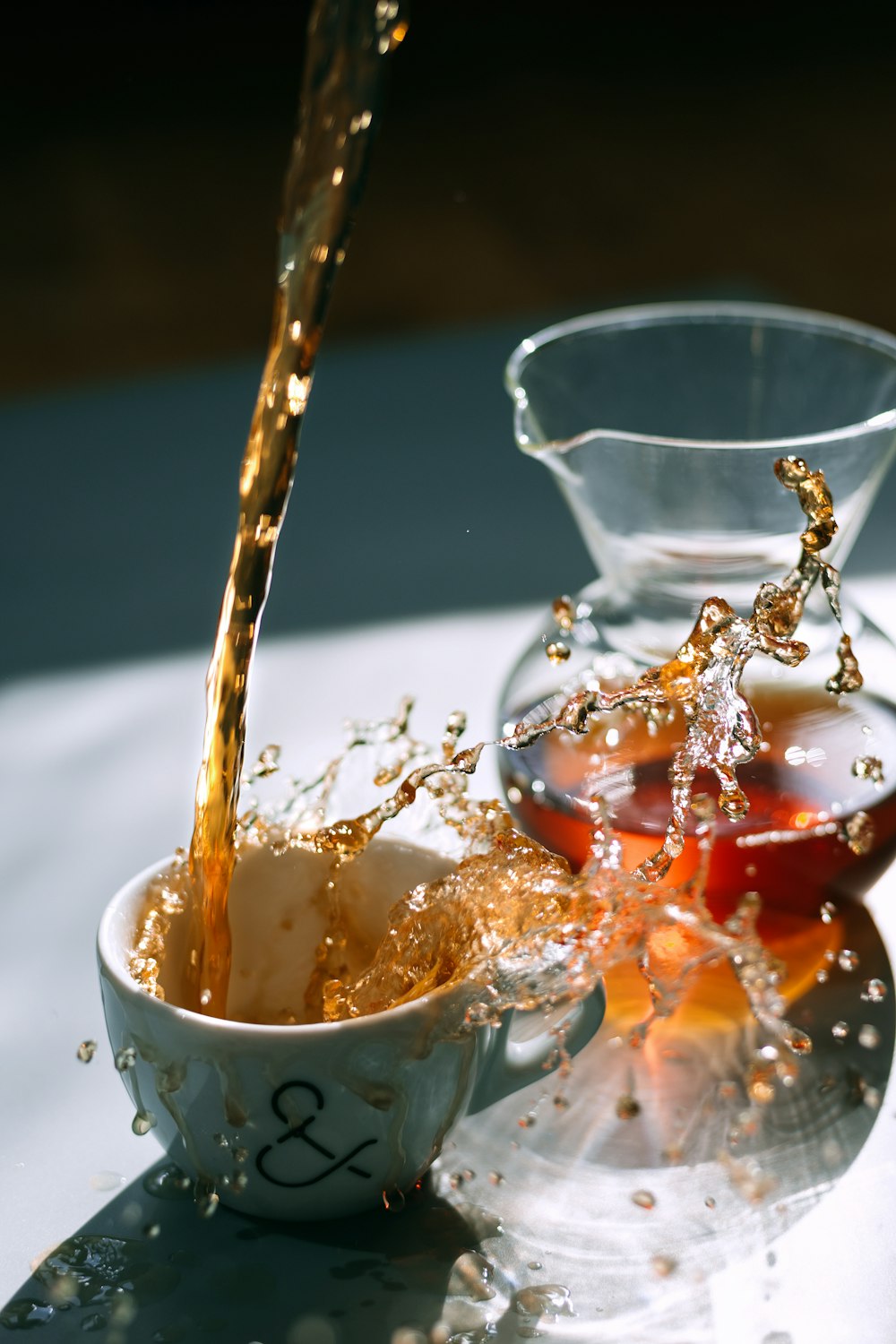 brown liquid on white mug