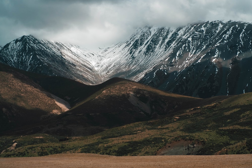 mountain coated with snow