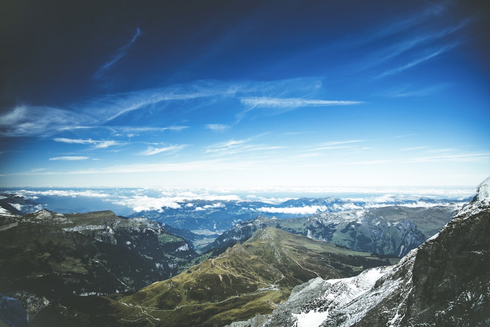 aerial photo of mountains