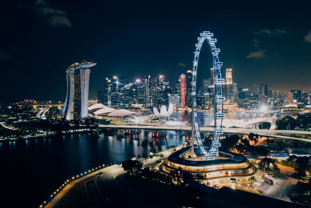 Singapore Skyline during night