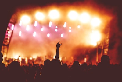 silhouette of people during concert events google meet background