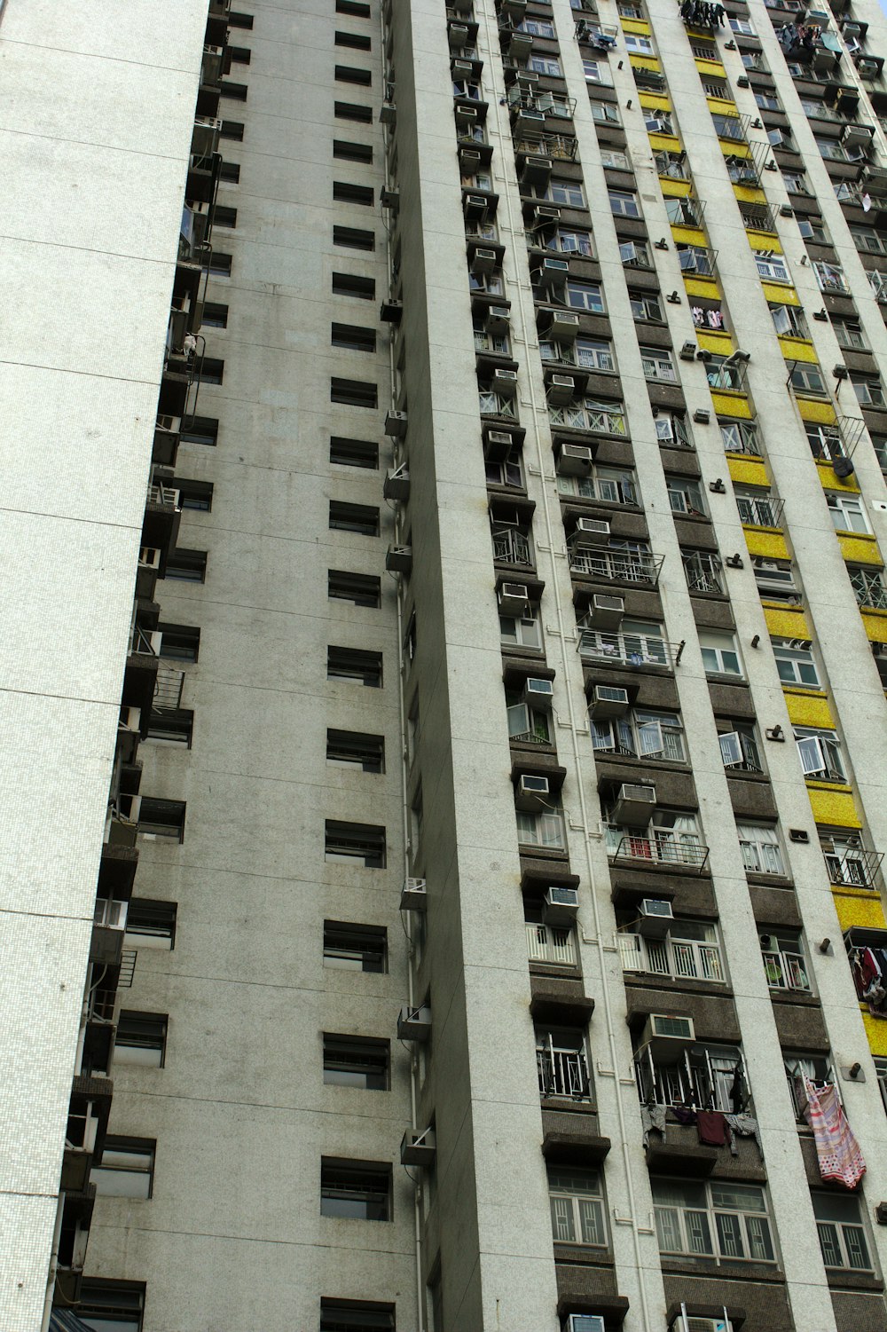 low angle view of apartment complex building