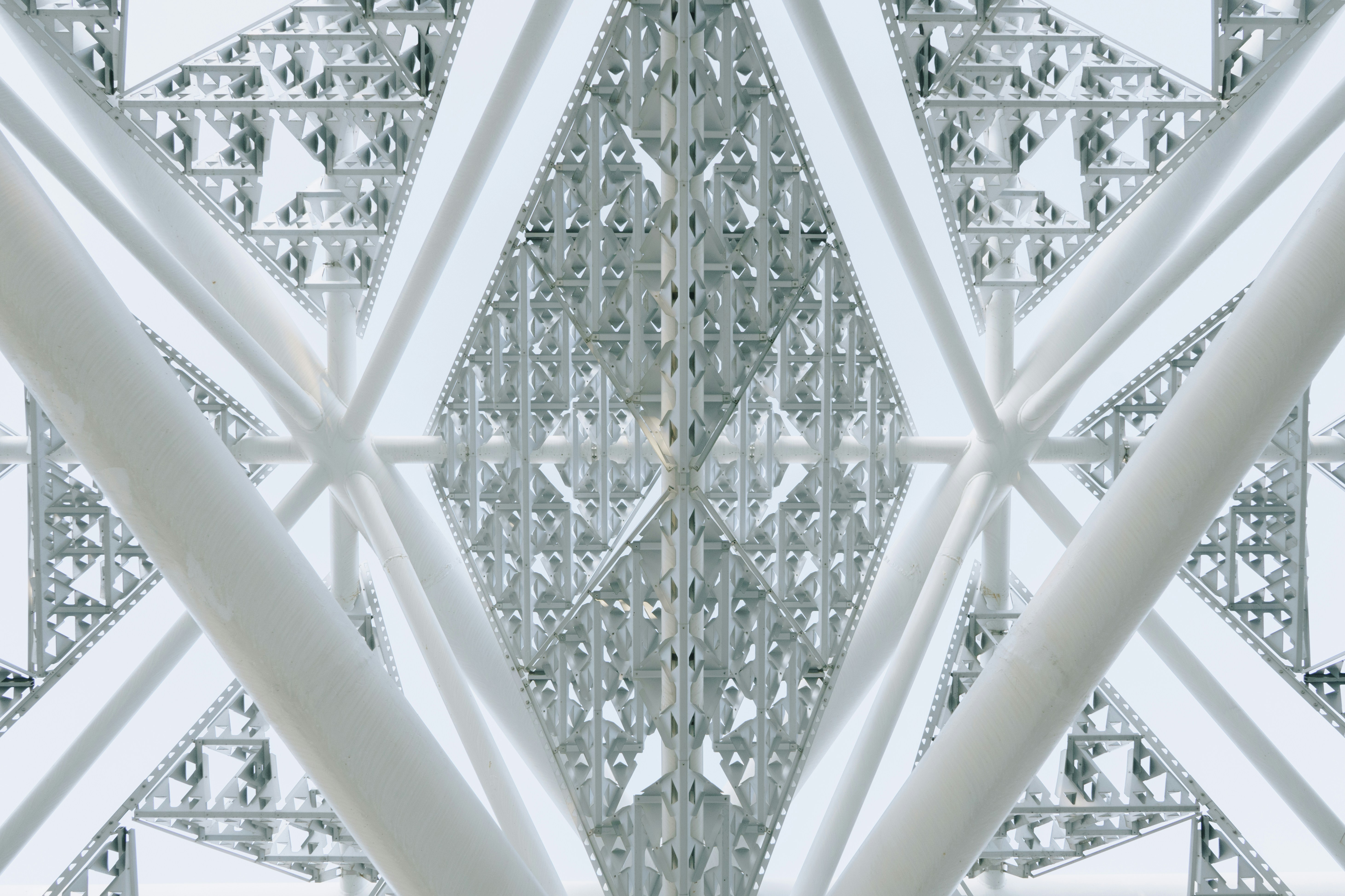 a close up view of a metal structure