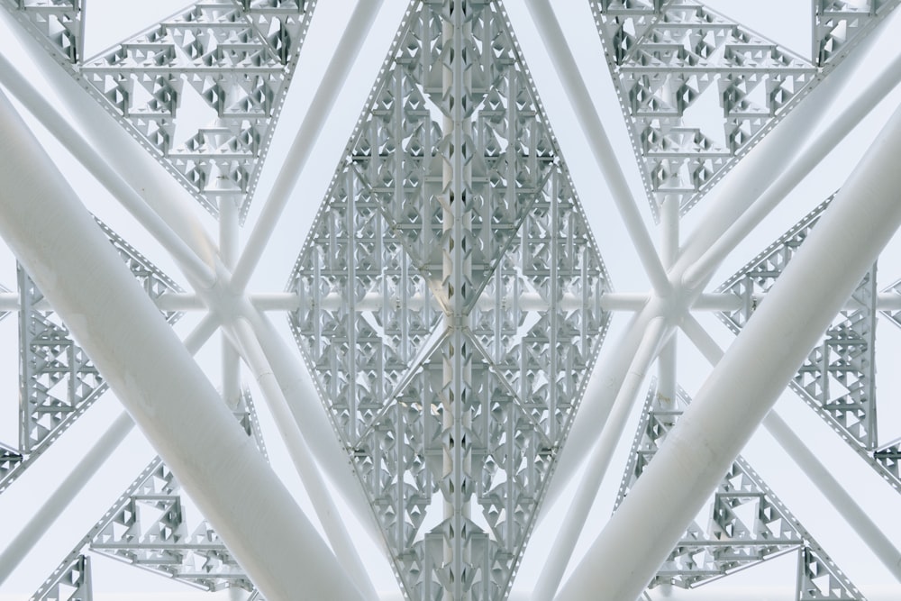 a close up view of a metal structure