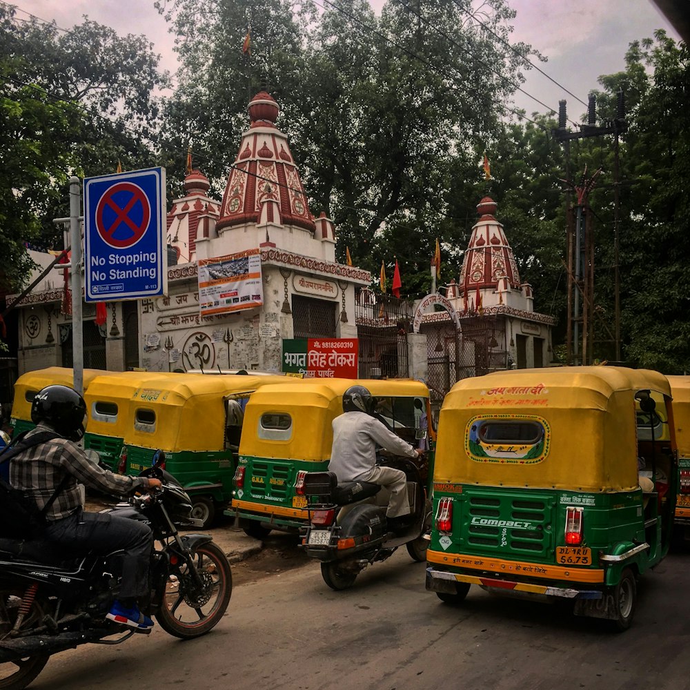 auto rickshaws on road