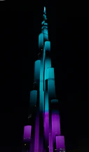 green and purple tower illustration