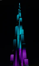 green and purple tower illustration