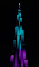 green and purple tower illustration