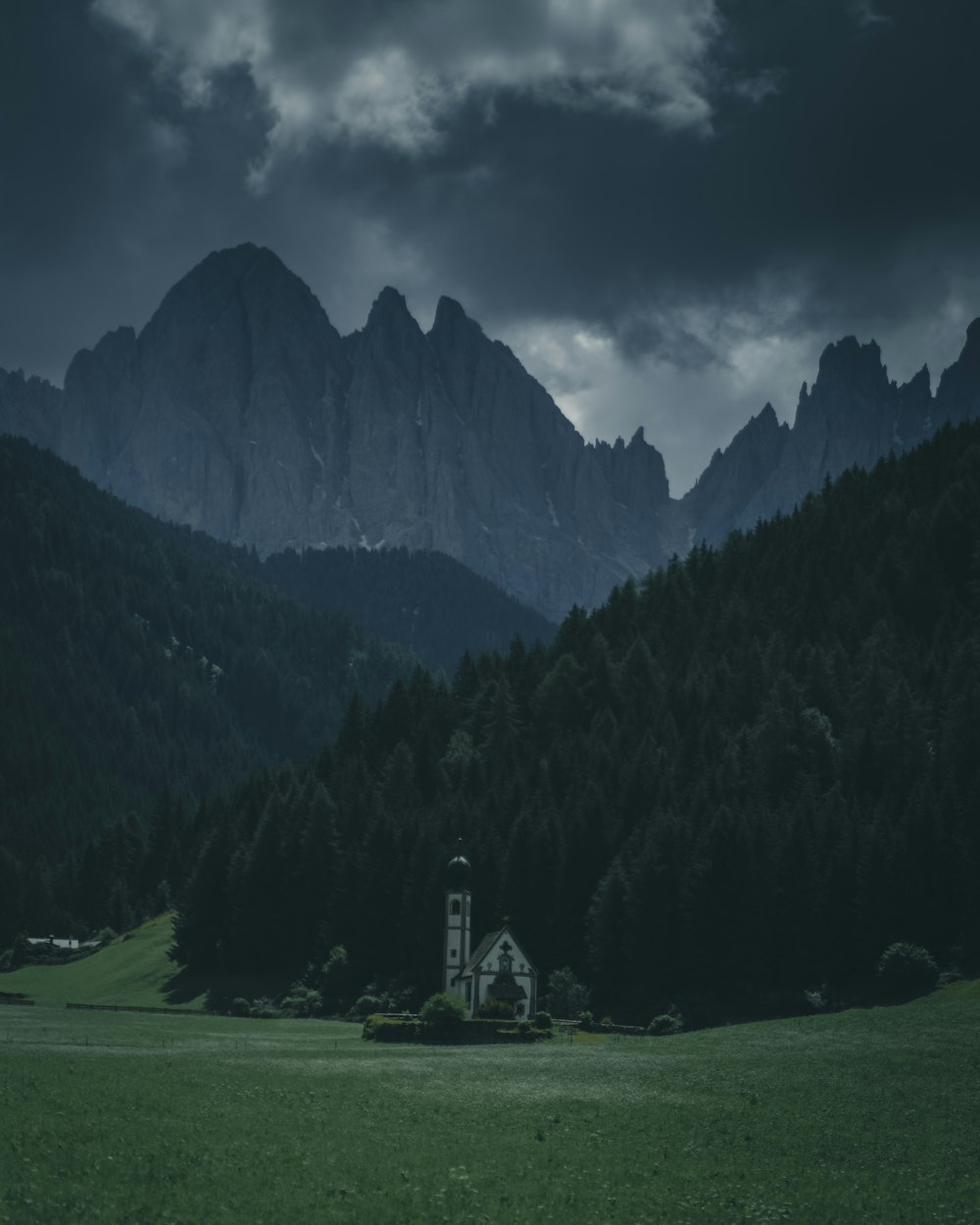 church at the middle of rural area